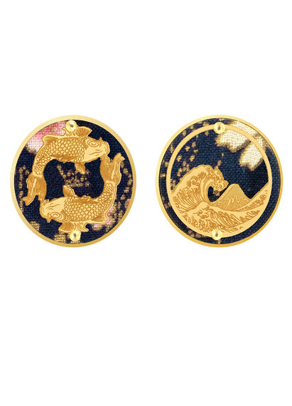 Orecchini Carpe Clips Tondo Blu - Lebole Maison