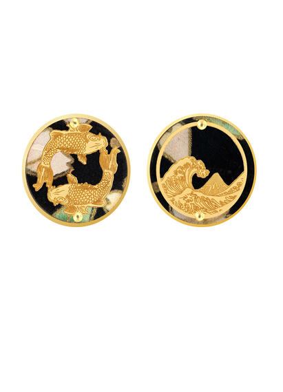 Orecchini Carpe Clips Tondo Nero - Lebole Maison