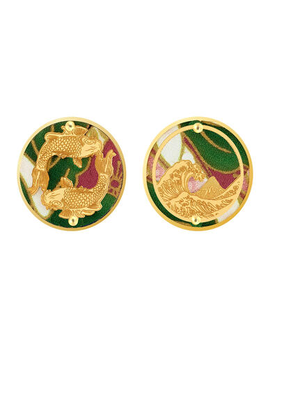 Orecchini Carpe Clips Tondo Verde - Lebole Maison