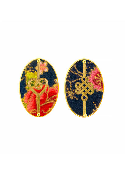 Orecchini Cuore E Infinito Clips Ovale Blu - Lebole Maison