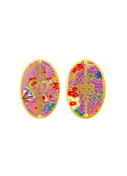 Orecchini Cuore E Infinito Clips Ovale Lilla - Lebole Maison