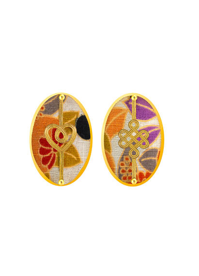 Orecchini Cuore E Infinito Clips Ovale Nero - Lebole Maison