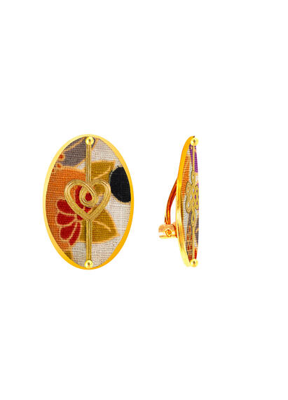 Orecchini Cuore E Infinito Clips Ovale Nero - Lebole Maison