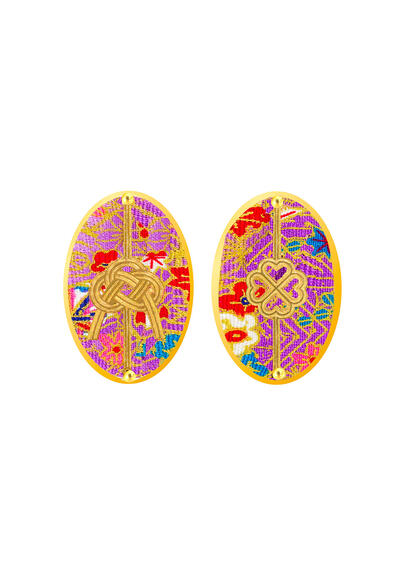 Orecchini Quadrifoglio E Nodo Lilla - Lebole Maison