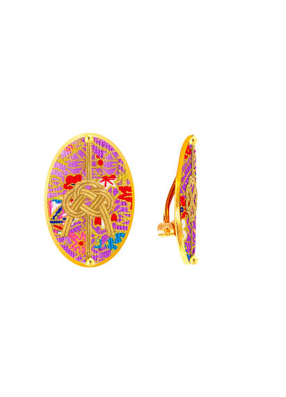 Orecchini Quadrifoglio E Nodo Lilla - Lebole Maison