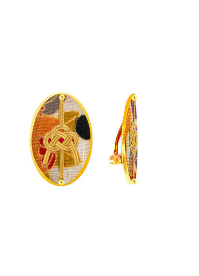 Orecchini Quadrifoglio E Nodo Nero - Lebole Maison