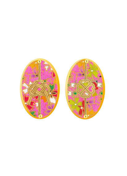 Orecchini Quadrifoglio E Nodo Rosa - Lebole Maison