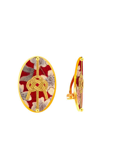 Orecchini Quadrifoglio E Nodo Rubino - Lebole Maison