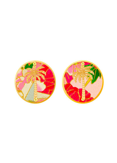 Orecchini Palma Clips Tondo Fucsia - Lebole Maison