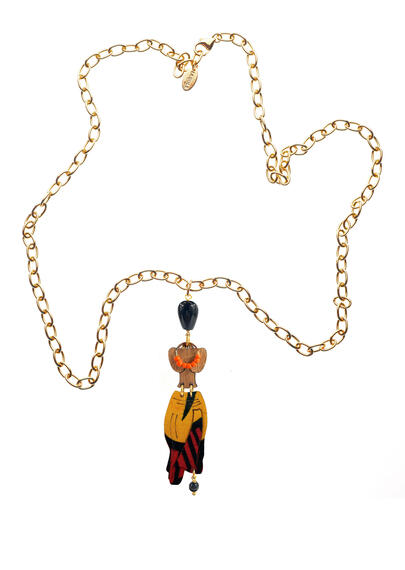 Black Pagne Necklace - Lebole Maison