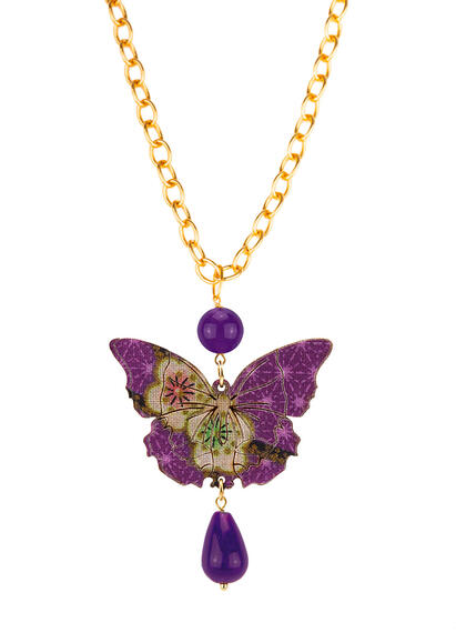 Collana Farfalla Seta Viola - Lebole Maison