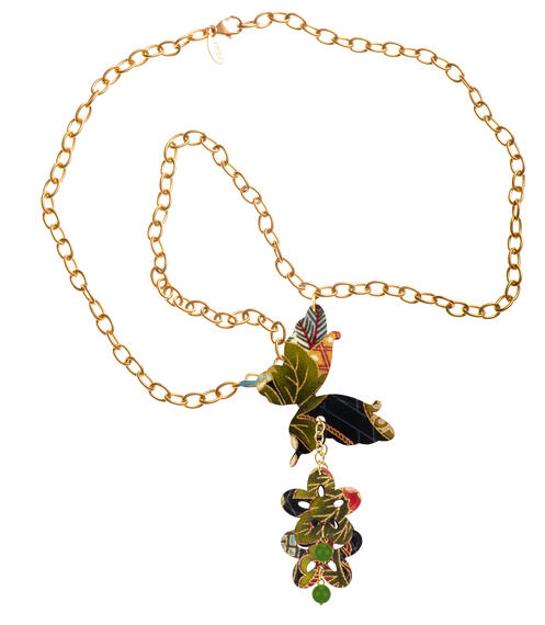 Collana Farfalla Verde Oliva - Lebole Maison