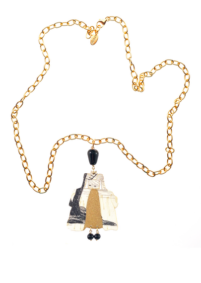 Collana Dama Toile De Jouy Nera - Lebole Maison