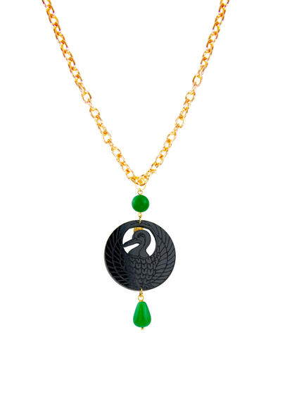 Collana Kamon Gru Plexi Nero Verde - Lebole Maison