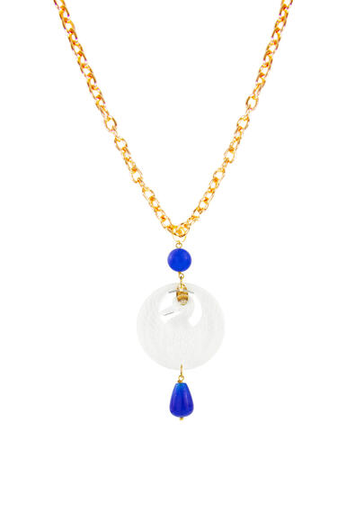 Collana Kamon Gru Plexi Trasparente Blu - Lebole Maison
