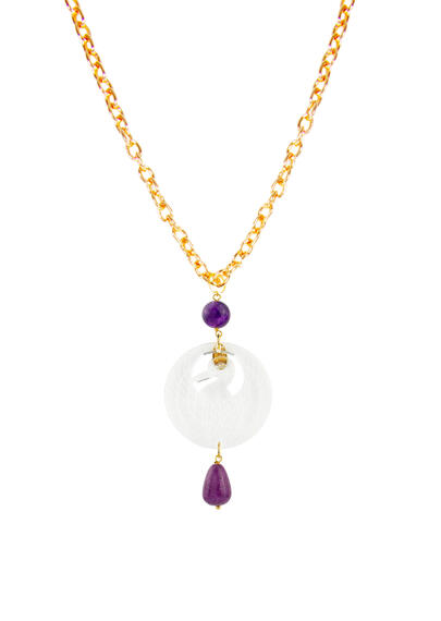 Collana Kamon Gru Plexi Trasparente Viola - Lebole Maison