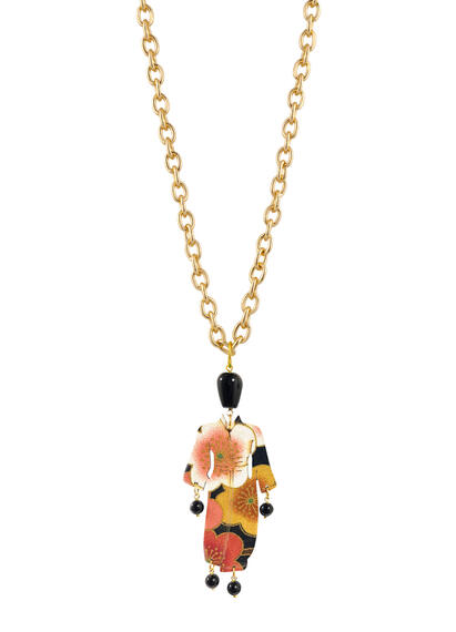 Black Kimono Necklace - Lebole Maison