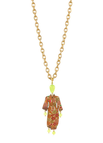 Collana Kimono Verde Prato - Lebole Maison