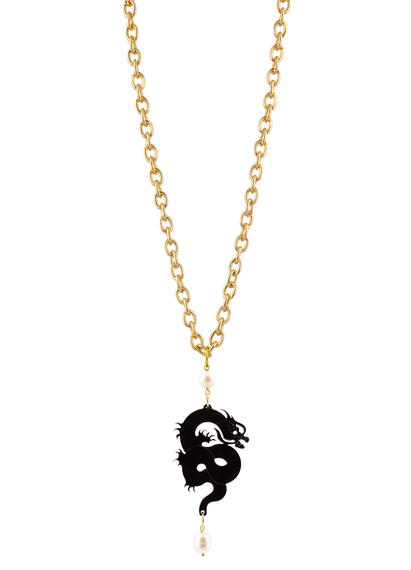 Collana Mito Plexi Nero Perla - Lebole Maison