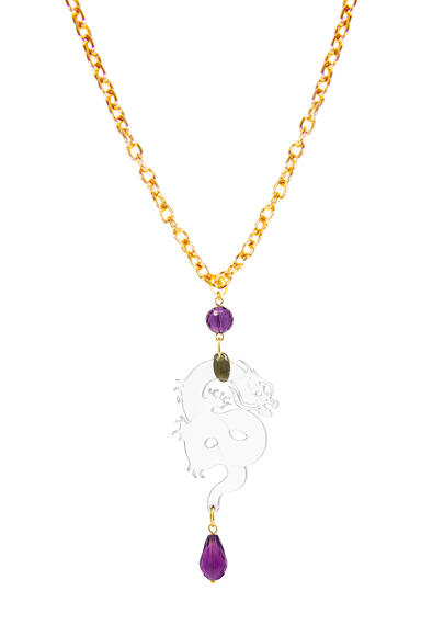 Collana Drago Plexi Trasparente Viola - Lebole Maison