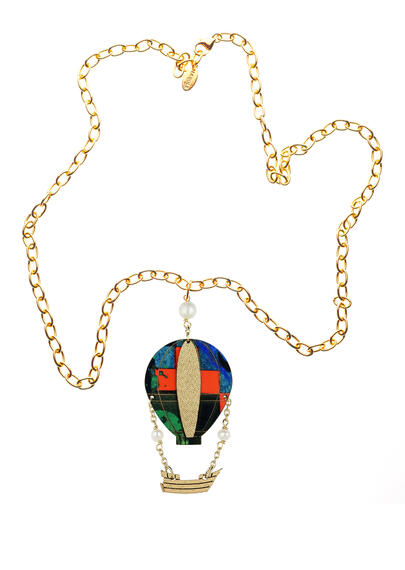 Pearl Silk Hot Air Balloon Necklace - Lebole Maison