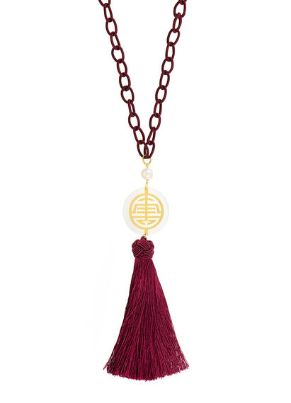 Collana Shou Plexi Trasparente Nappa Bordeaux - Lebole Maison