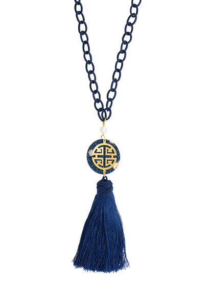 Collana Fu Nappa Blu - Lebole Maison