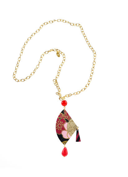 Red Fan Pendant - Lebole Maison