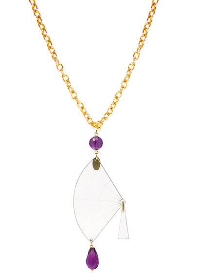 Collana Ventaglio Plexi Trasparente Viola - Lebole Maison