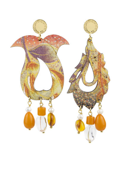 Orecchini Foglia Grande Bianco - Lebole Maison