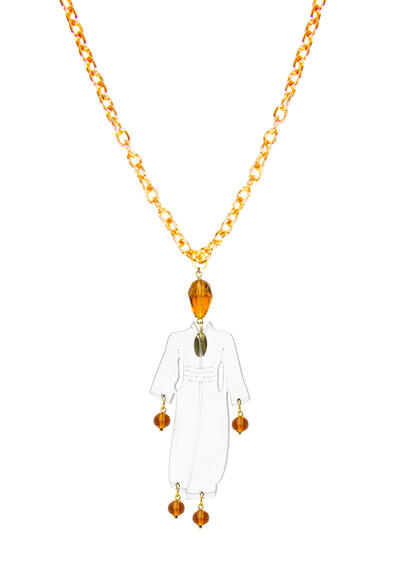 Collana Kimono Plexi Trasparente Ambra - Lebole Maison