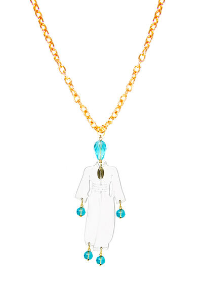 Collana Kimono Plexi Trasparente Celeste - Lebole Maison