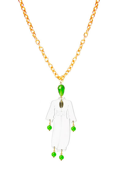 Collana Kimono Plexi Trasparente Verde Chiaro - Lebole Maison
