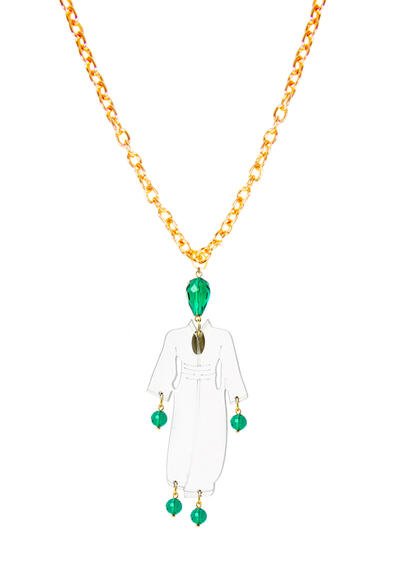 Collana Kimono Plexi Trasparente Verde - Lebole Maison