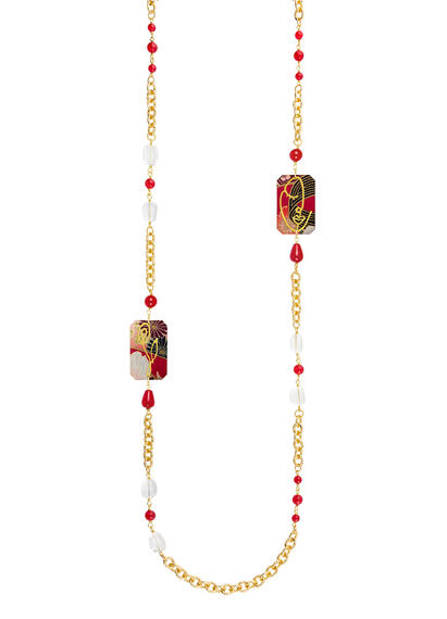 Collana Lebolina Viso E Fiore Rubino - Lebole Maison