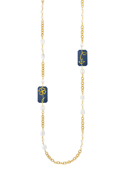 Collana Lebolina Viso E Quadrifoglio Perla - Lebole Maison