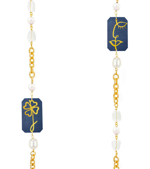 Collana Lebolina Viso E Quadrifoglio Perla - Lebole Maison
