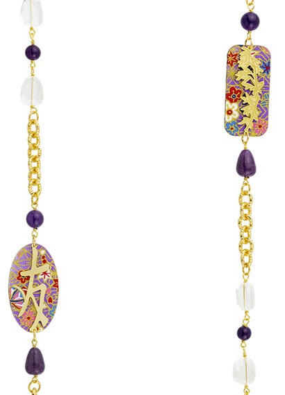 Collana Lebolina Kanji Amicizia Viola - Lebole Maison
