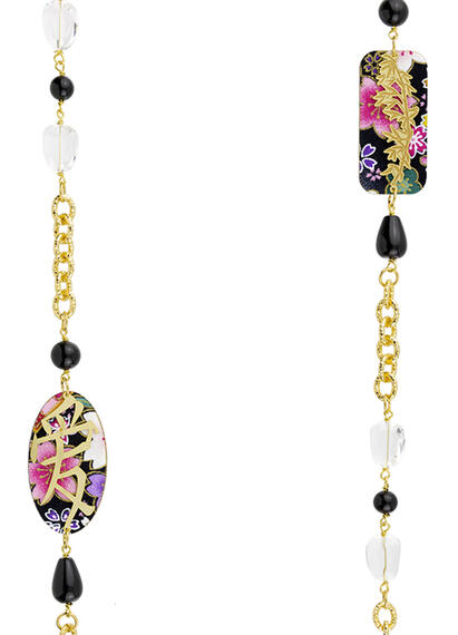 Collana Lebolina Kanji Amore Nero - Lebole Maison