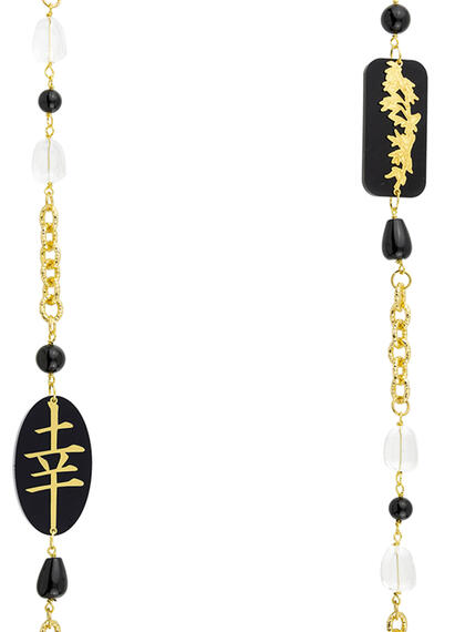 Collana Lebolina Kanji Fortuna Plexi Nero - Lebole Maison