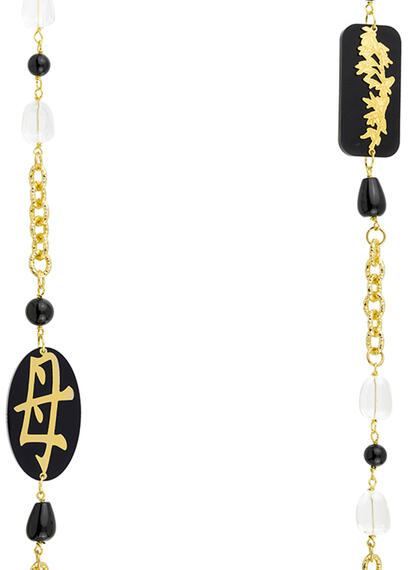 Collana Lebolina Kanji Mamma Plexi Nero - Lebole Maison