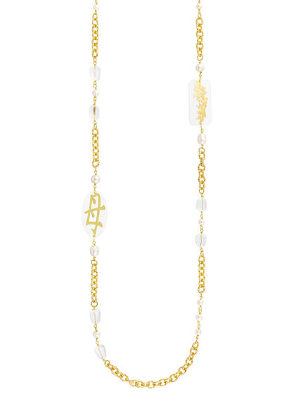 Collana Lebolina Kanji Mamma Plexi Trasparente Perla - Lebole Maison