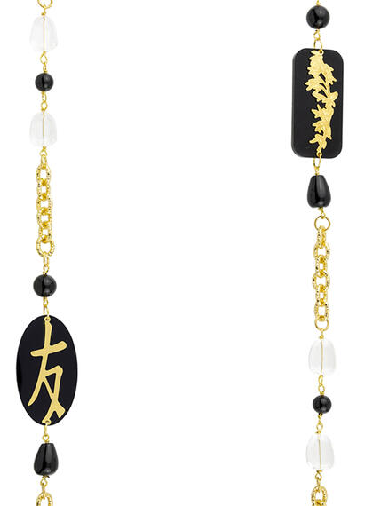 Collana Lebolina Kanji Amicizia Plexi Nero - Lebole Maison