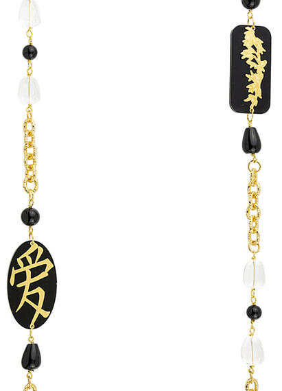 Collana Lebolina Kanji Amore Plexi Nero - Lebole Maison