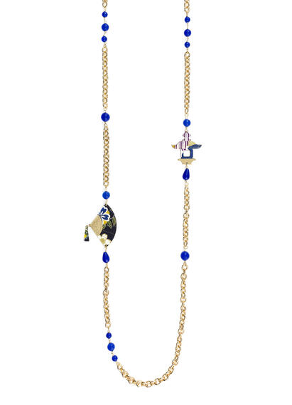 Blue Fan Lebolina Necklace - Lebole Maison