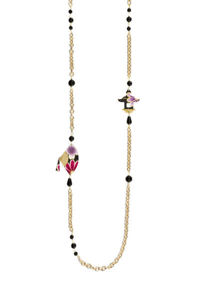 Black Fan Lebolina Necklace - Lebole Maison
