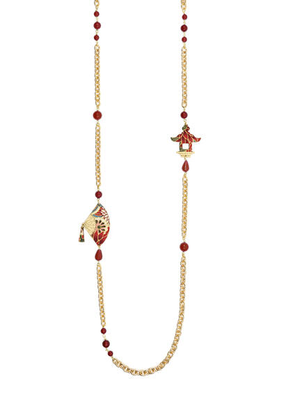 Red Fan Lebolina Necklace - Lebole Maison
