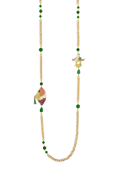 Green Fan Lebolina Necklace - Lebole Maison