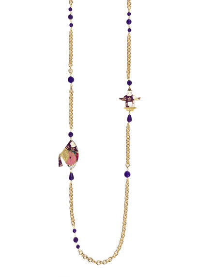 Purple Fan Lebolina Necklace - Lebole Maison