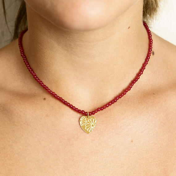 Collana Girocollo Cuore Pietre Rubino - Lebole Maison